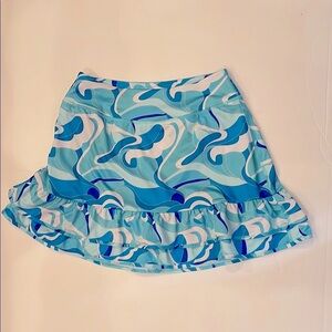 Gottex Green Ruffled Athena Seagram tennis Skort